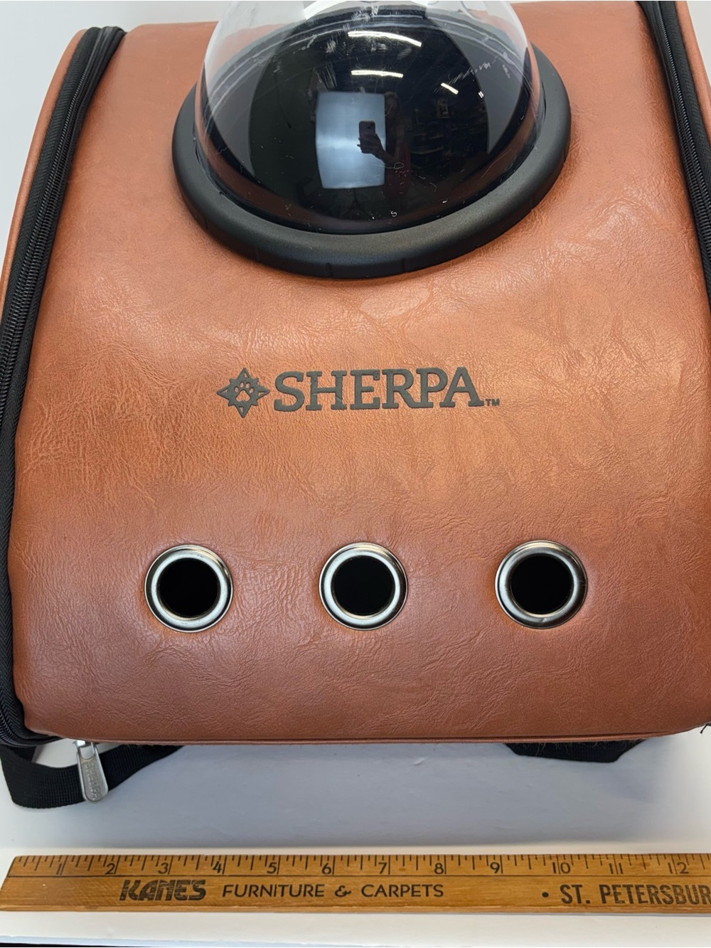 SHERPA Brown Bubble Backpack Cat Carrier with Viewing Dome - Picture 10 of 10